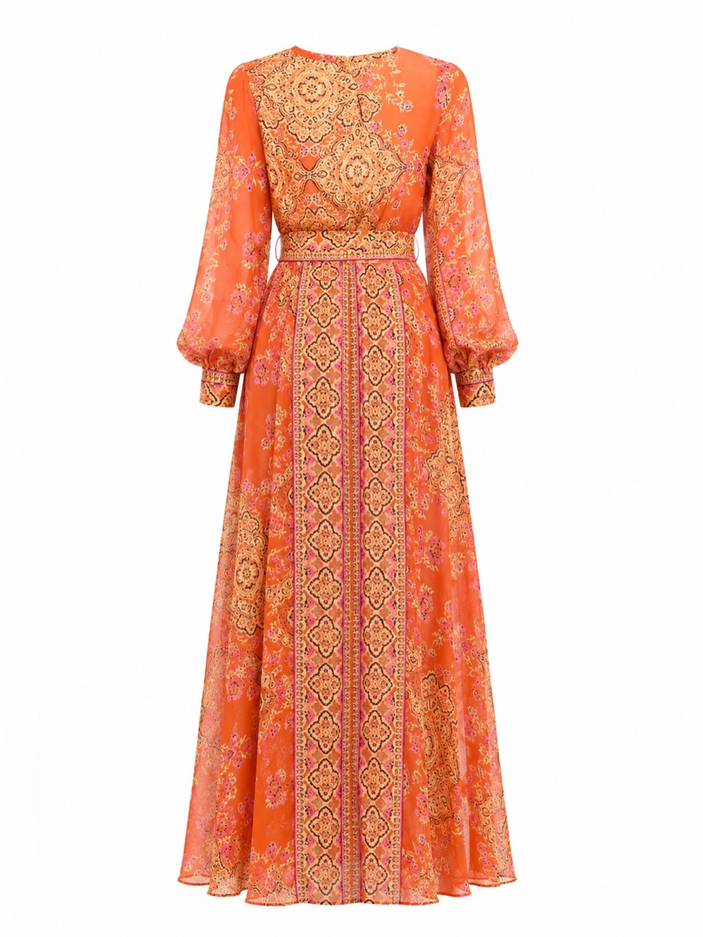 SPY ZONE Bohemian Long Sleeve Maxi Dress in the color Rust New w/tags Size Large - Picture 4 of 4